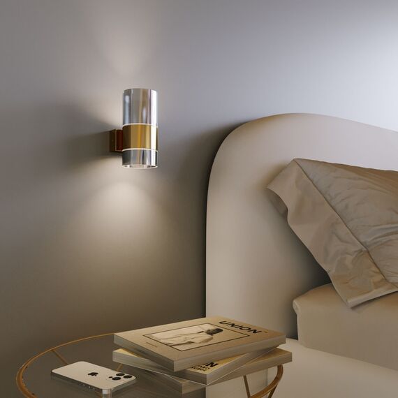 Eurosvet a062084 40021/1 LED Настенный светильник латунь/дымчатый, изображение 4