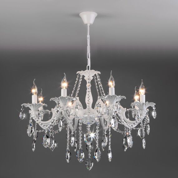 Eurosvet a045452 10108/8 Подвесноой светильник белый/прозрачный хрусталь Strotskis, изображение 2