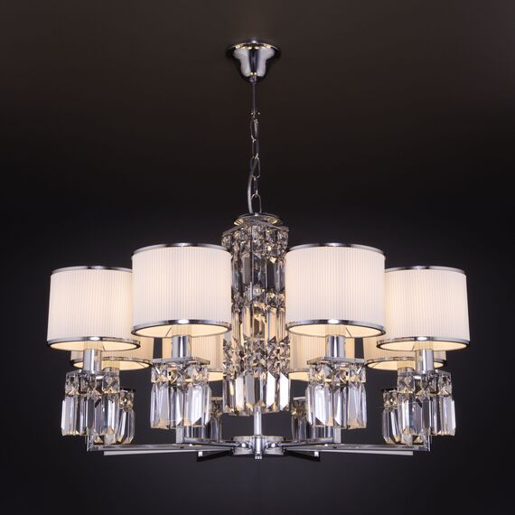 Eurosvet a056962 10099/8 Подвесной светильник хром/прозрачный хрусталь Strotskis (новый абажур), изображение 3