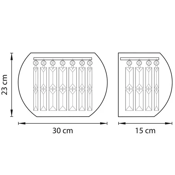 Lightstar 753634 Бра ACQUARIO 3х20W G4 12V ХРОМ хрусталь+стекло, изображение 2