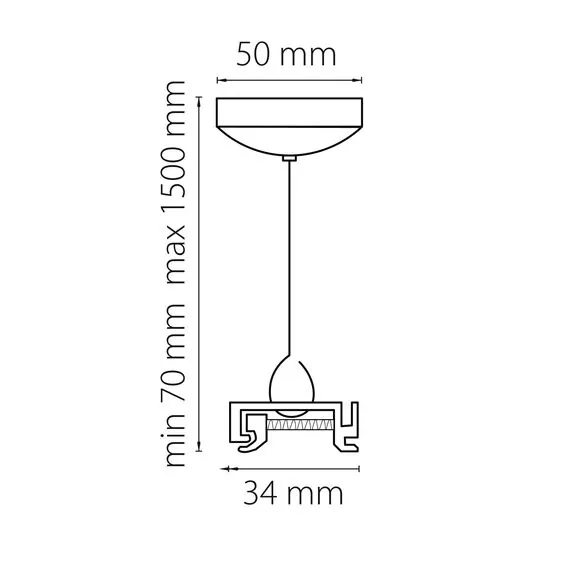 Lightstar 504177 Подвес BARRA универсальный трековый 1,5 м для однофазных и трехфазных треков ЧЕРНЫЙ, изображение 2