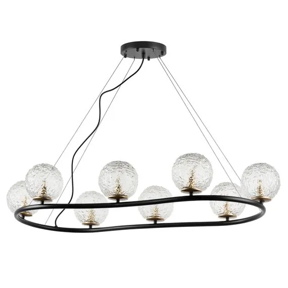 Lightstar 815287 Люстра BARI 8х10W(led) G9 ЧЕРНЫЙ МАТОВЫЙ/ЗОЛОТО