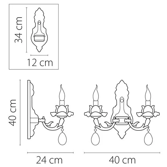 Lightstar 714624 Бра ANEMONE 2x40W E14 Silver, изображение 2
