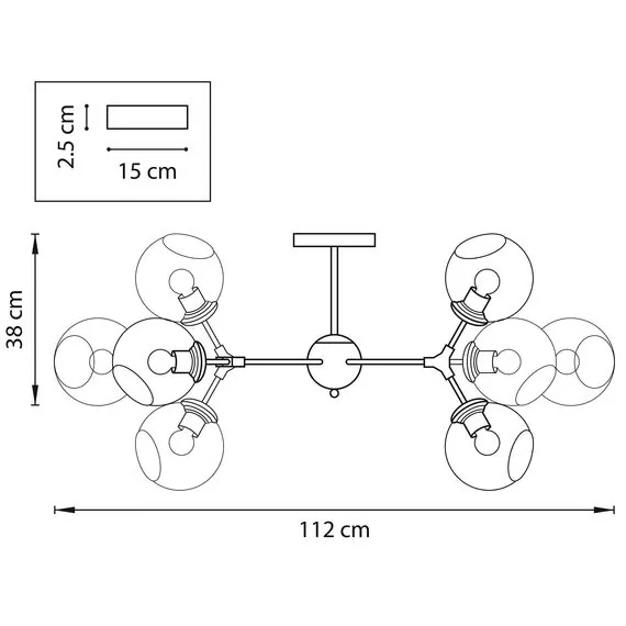 Lightstar 785083 Люстра BETA 8x40W E27 ЗОЛОТО/ЧЕРНЫЙ, изображение 2