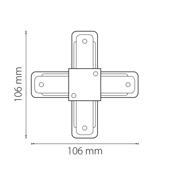 Lightstar 502147 Соединитель трековый однофазный BARRA X-образный ЧЕРНЫЙ, изображение 2