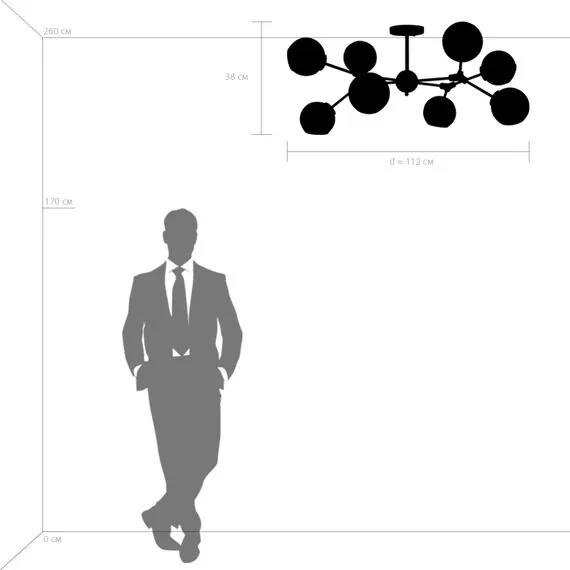 Lightstar 785083 Люстра BETA 8x40W E27 ЗОЛОТО/ЧЕРНЫЙ, изображение 3