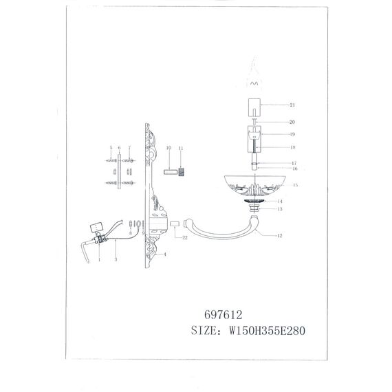Lightstar 697612 Бра BARCATO 1х60W E14 ЗОЛОТО, изображение 4
