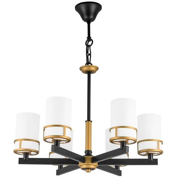 Lightstar 731067 Люстра CERO 6х40W E14 ЧЕРНЫЙ/ЗОЛОТО/БЕЛЫЙ