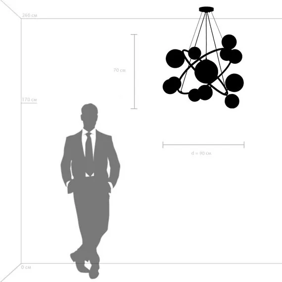 Lightstar 815410 Люстра CROCO 12х40W E14 ЧЕРНЫЙ МАТОВЫЙ, изображение 3