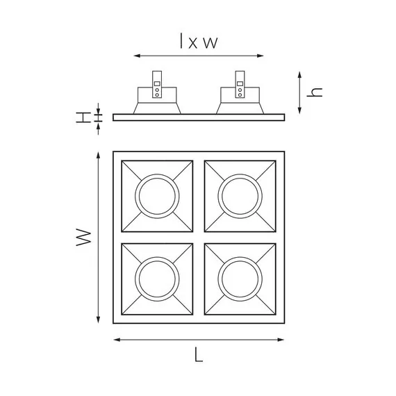 Lightstar D54707070707 Светильник DOMINO QUADRO МR16 (214547+214507+214507+214507+214507), изображение 2