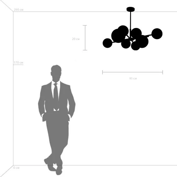 Lightstar 815480 Люстра CROCO 8х40W E14 ЧЕРНЫЙ МАТОВЫЙ/ЗОЛОТО, изображение 3