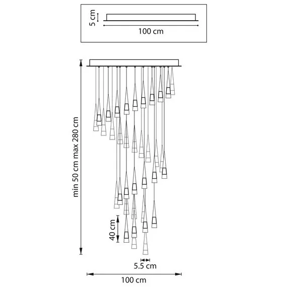 Lightstar 757361 Люстра CONE LED 180W 9000LM КОФЕЙНЫЙ/БЕЛЫЙ/ПРОЗРАЧНЫЙ 3000K, изображение 2