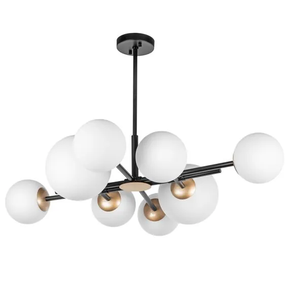 Lightstar 815480 Люстра CROCO 8х40W E14 ЧЕРНЫЙ МАТОВЫЙ/ЗОЛОТО