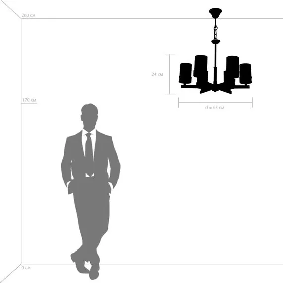 Lightstar 731067 Люстра CERO 6х40W E14 ЧЕРНЫЙ/ЗОЛОТО/БЕЛЫЙ, изображение 3
