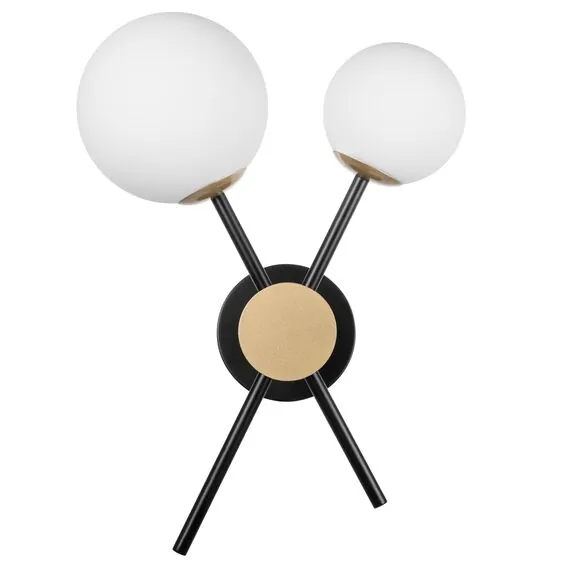 Lightstar 815620 Бра CROCO 2х40W E14 ЧЕРНЫЙ МАТОВЫЙ/ЗОЛОТО