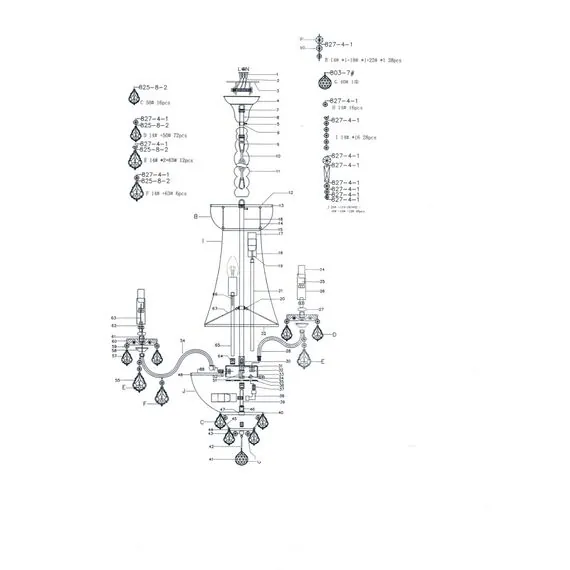 Lightstar 700161 Люстра подвесная CLASSIC 16х60W E14 БРОНЗА, изображение 4
