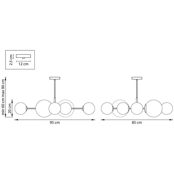 Lightstar 815480 Люстра CROCO 8х40W E14 ЧЕРНЫЙ МАТОВЫЙ/ЗОЛОТО, изображение 2
