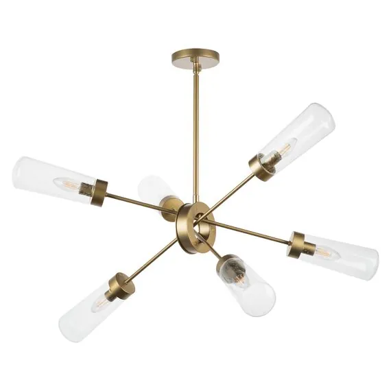Lightstar 690063 Люстра CROTONE 6х40W E14 ШАМПАНЬ/ПРОЗРАЧНЫЙ