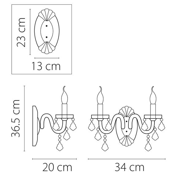 Lightstar 700624 Бра CLASSIC 2х60W E14 ХРОМ, изображение 2