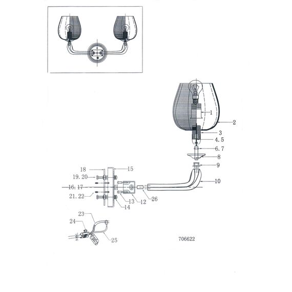 Lightstar 706622 Бра DELTA 2х40W E14 ЗОЛОТО, изображение 4