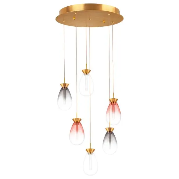 Lightstar 805169 Люстра COLORE LED 6х4W 1100LM ЗОЛОТО/МУЛЬТИКОЛОР 3000K