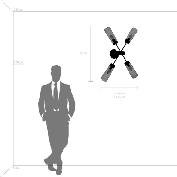 Lightstar 690643 светильник настенно-потолочн CROTONE 4х40W E14 ШАМПАНЬ/ПРОЗРАЧНЫЙ, изображение 3