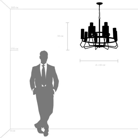 Lightstar 723125 Люстра FLUME 12х40W E14 ЧЕРНЫЙ МАТОВЫЙ/НИКЕЛЬ, изображение 3
