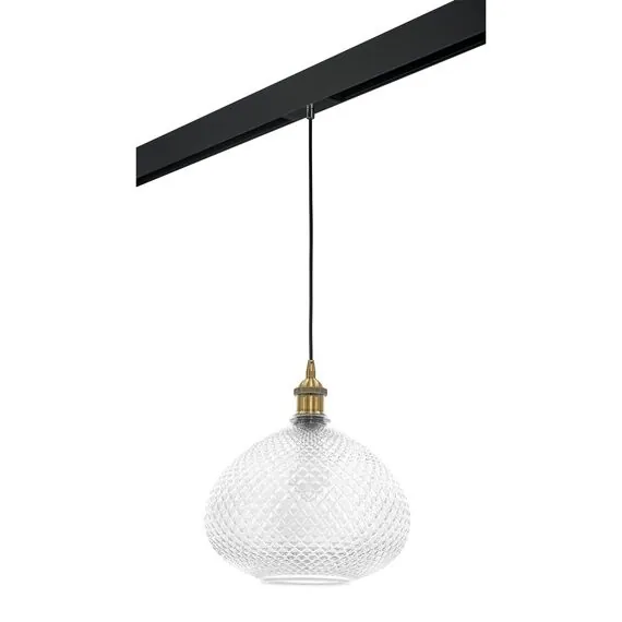 Lightstar PRO798031 Светильник д/1-фазн трека GENNI 1х40W E27 ЛАТУНЬ/ПРОЗРАЧНЫЙ/ЧЕРНЫЙ (798031+595007)