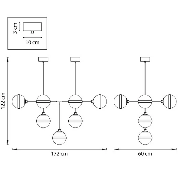 Lightstar 813191 Люстра GLOBO 9х40W E14 electroplating bronze/white, изображение 3