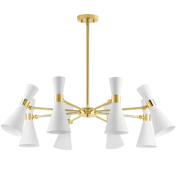 Lightstar 816086 Люстра DUMO 8х40W E14 БЕЛЫЙ МАТОВЫЙ/ЗОЛОТО
