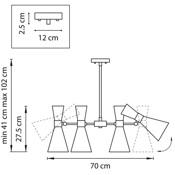 Lightstar 816066 Люстра DUMO 6х40W E14 БЕЛЫЙ МАТОВЫЙ/ЗОЛОТО, изображение 2