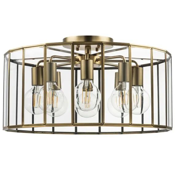 Lightstar 798281 Люстра GENNI 8х40W E27 ЛАТУНЬ/ПРОЗРАЧНЫЙ