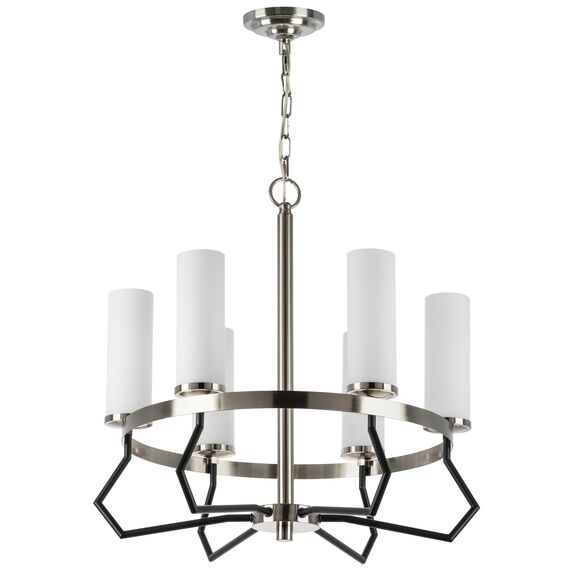 Lightstar 723065 Люстра FLUME 6х40W E14 ЧЕРНЫЙ МАТОВЫЙ/НИКЕЛЬ