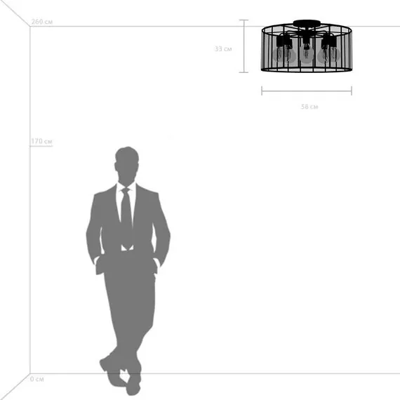 Lightstar 798287 Люстра GENNI 8х40W E27 ЧЕРНЫЙ МАТОВЫЙ/ПРОЗРАЧНЫЙ, изображение 3