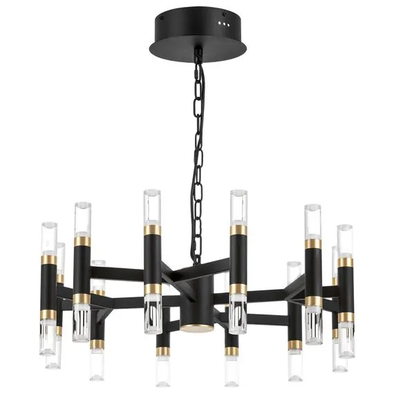 Lightstar 734247 Люстра IRIS 76W LED 3148LM 120G ЧЕРНЫЙ/ЗОЛОТО 3000K