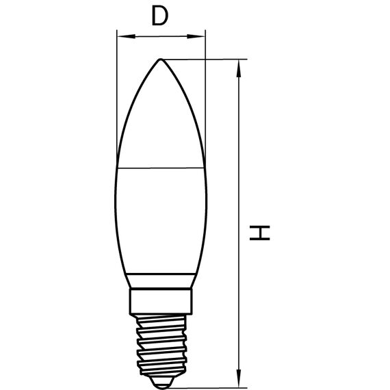 Lightstar 933504 Лампа LED FILAMENT 220V C35 E14 6W=65W 400-430LM 360G CL 4000K 30000H, изображение 2