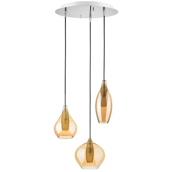 Lightstar 803053 Подвес PENTOLA 3х25W G9 ХРОМ/ЯНТАРЬ