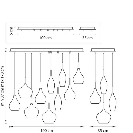 Lightstar 803125 Подвес PENTOLA 12x25W G9 chrome/amber, smoky, olive, plum, изображение 2