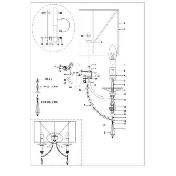 Lightstar 725626 Бра PARALUME 2x40W E14 БЕЛЫЙ, изображение 4