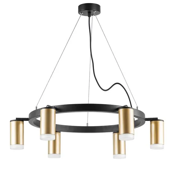Lightstar LR0164060 Люстра RULLO 6х50W GU10 ЧЕРНЫЙ/ЗОЛОТО (571016+214440-6+202430-6)