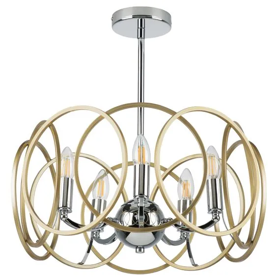 Lightstar 713053 Люстра REGOLO 5х40W E14 ХРОМ/ЗОЛОТО