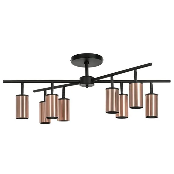 Lightstar LR728308 Люстра RULLO 8х50W GU10 ЧЕРНЫЙ/МЕДЬ (571728+214430-8)