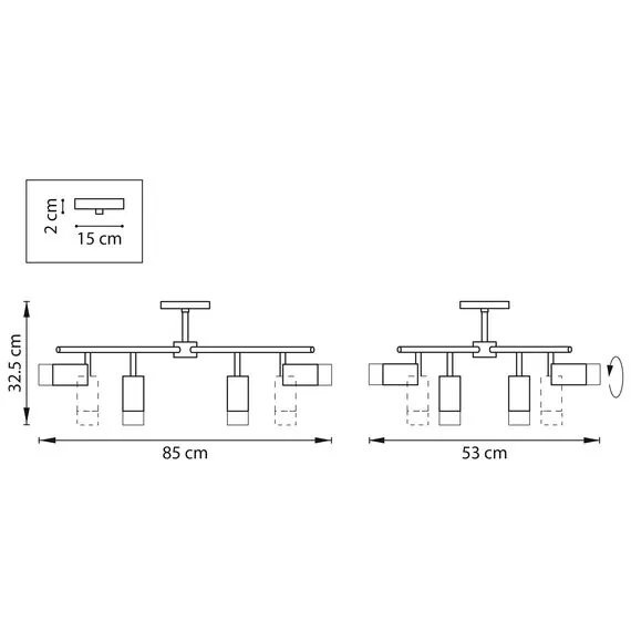 Lightstar LR7283643741 Люстра RULLO 8х50W GU10 ЧЕРНЫЙ/БЕЛЫЙ (571728+214437-4+214436-4+202431-8), изображение 2