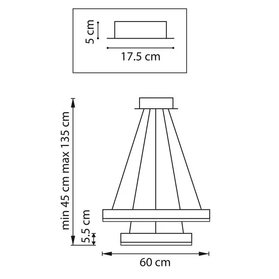 Lightstar 736427 Люстра ROTONDA 165W LED 5040LM 120G ЧЕРНЫЙ 3000-6000K, изображение 2