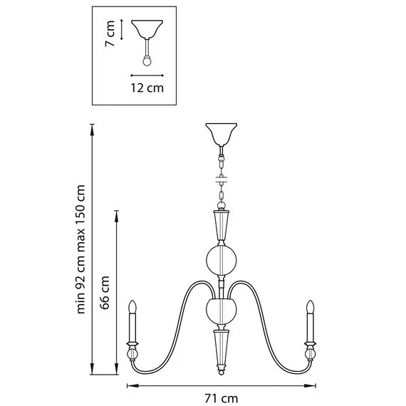 Lightstar 732067 Люстра RAGNO 6х40W E14 ЧЕРНЫЙ, изображение 3