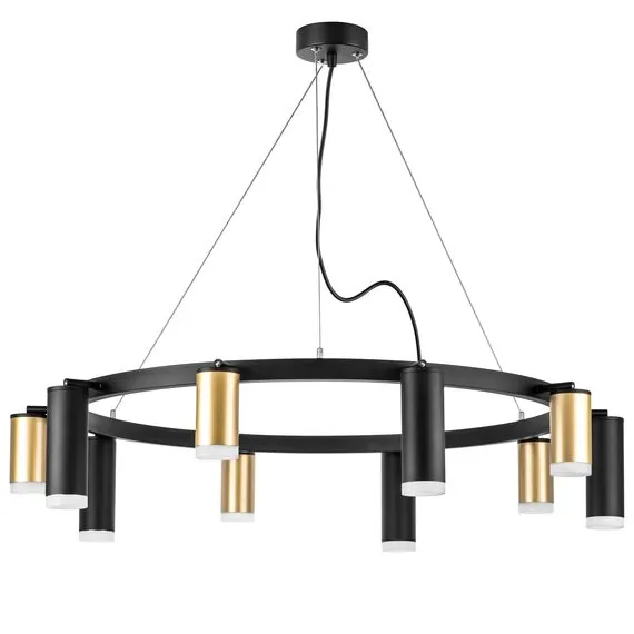 Lightstar LR0204058750 Люстра RULLO 10х50W GU10 ЧЕРНЫЙ/ЗОЛОТО (571020+214440-5+214487-5+202430-10)