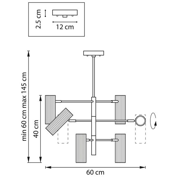 Lightstar 718267 Люстра ROMA 6х28W GU10 (led) MATT BLACK, изображение 3