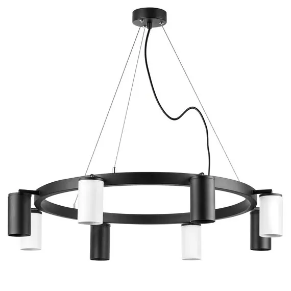 Lightstar LR018374364 Люстра RULLO 8х50W GU10 ЧЕРНЫЙ/БЕЛЫЙ (571018+214437-4+214436-4)