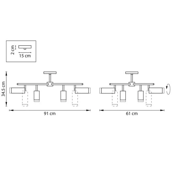 Lightstar LR7283648640 Люстра RULLO 8х50W GU10 ЧЕРНЫЙ/БЕЛЫЙ (571728+214436-4+214486-4+202430-8), изображение 2