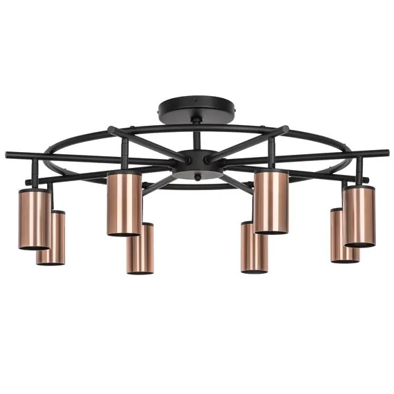 Lightstar LR718308 Люстра RULLO 8х50W GU10 ЧЕРНЫЙ/МЕДЬ (571718+214430-8)